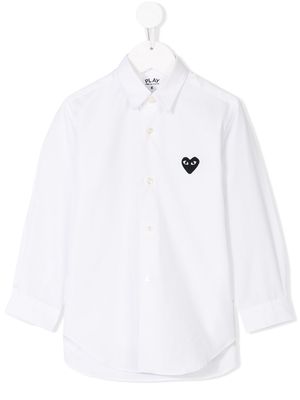Comme Des Garçons Play Kids embroidered heart shirt - White