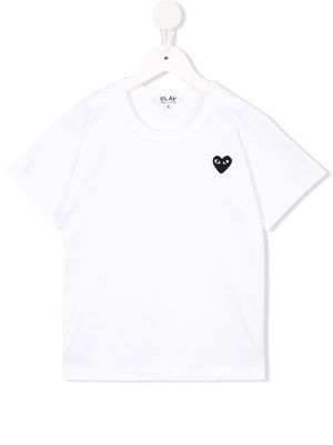 Comme Des Garçons Play Kids embroidered logo T-shirt - White