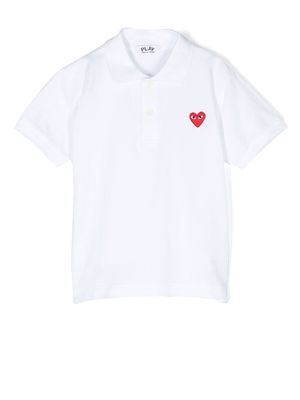 Comme Des Garçons Play Kids embroidered-motif polo shirt - White