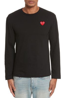 Comme des Garcons PLAY Long Sleeve T-Shirt in Black