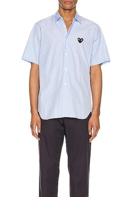 Comme Des Garcons PLAY Striped Shirt in Blue,Stripes,White