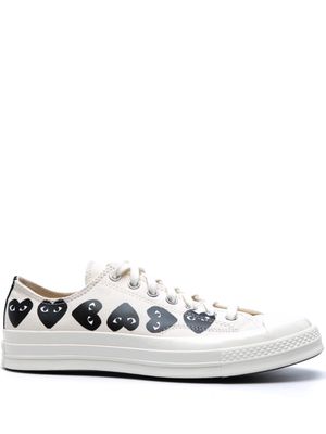 Comme Des Garçons Play x Converse Chuck 70 heart-print high-top cotton sneakers - Neutrals