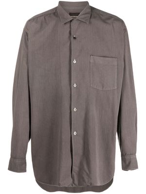 Comme Des Garçons Pre-Owned 1990s cutaway collar striped shirt - Grey