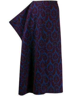 Comme Des Garçons Pre-Owned 1996 brocade midi skirt - Blue