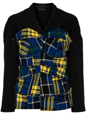Comme Des Garçons Pre-Owned 1999 tartan-pattern patchwork jacket - Black