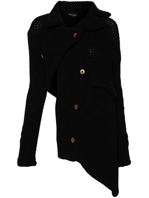 Comme Des Garçons Pre-Owned 2002 asymmetric knitted jacket - Black
