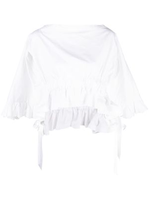Comme Des Garçons Pre-Owned 2010s draped ruffled blouse - White