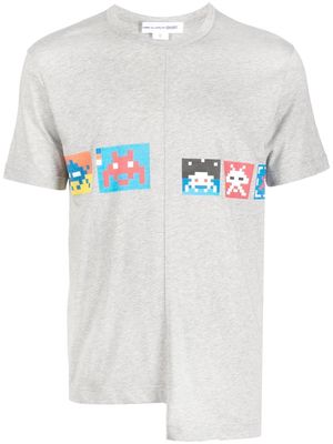Comme Des Garçons Shirt asymmetric graphic-print T-shirt - Grey