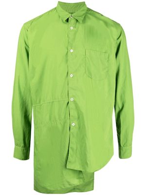 Comme Des Garçons Shirt asymmetric-hem long-sleeved shirt - Green