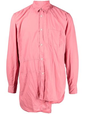 Comme Des Garçons Shirt asymmetric-hem long-sleeved shirt - Pink