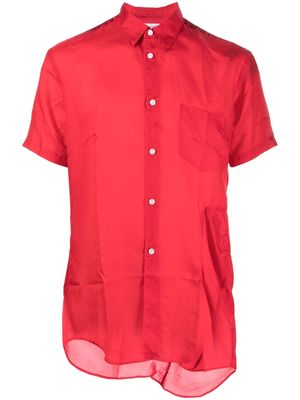Comme Des Garçons Shirt asymmetric short-sleeve shirt - Red