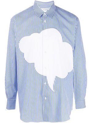 Comme Des Garçons Shirt bubble-detail pinstripe shirt - Blue