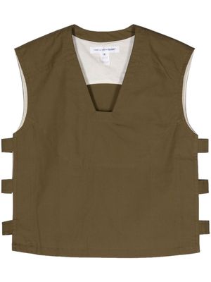 Comme Des Garçons Shirt cut-out cotton tank top - Green