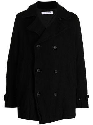 Comme Des Garçons Shirt double-breasted wool blend coat - Black