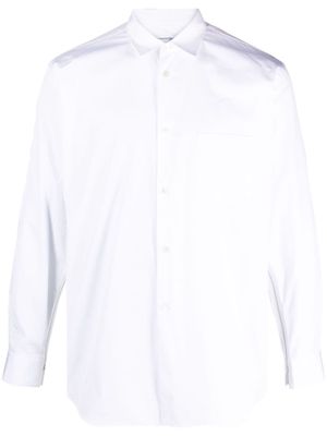 Comme Des Garçons Shirt exposed zip-fastening cotton shirt - White