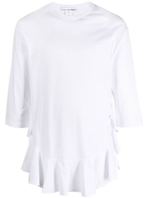 Comme Des Garçons Shirt flared-detail cotton T-shirt - White