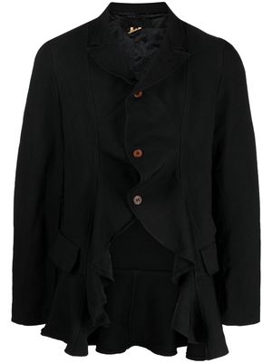 Comme Des Garçons Shirt flared-detail longsleeved jacket - Black