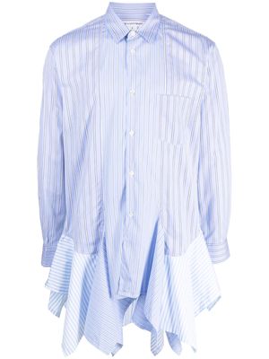 Comme Des Garçons Shirt flared-hem striped shirt - Blue