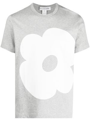 Comme Des Garçons Shirt floral-print detail T-shirt - Grey
