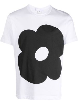 Comme Des Garçons Shirt flower-print cotton T-shirt - White
