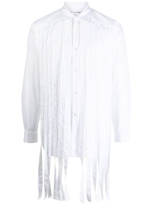 Comme Des Garçons Shirt fringed long-sleeve cotton shirt - White
