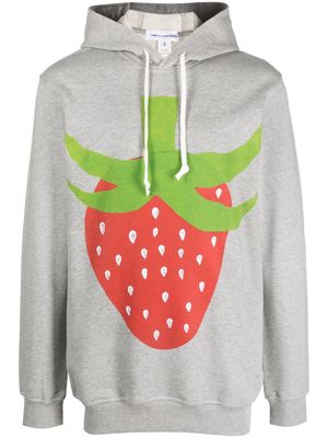 Comme Des Garçons Shirt fruit-print cotton hoodie - Grey