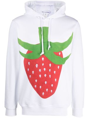 Comme Des Garçons Shirt fruit-print cotton hoodie - White