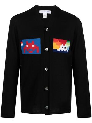 Comme Des Garçons Shirt graphic-print button-up cardigan - Black