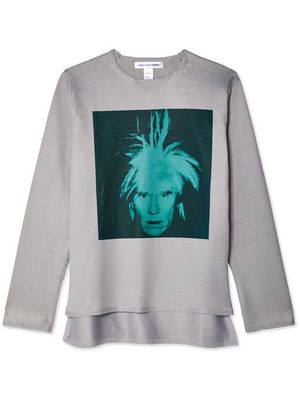 Comme Des Garçons Shirt graphic-print layered jumper - Grey