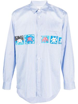Comme Des Garçons Shirt graphic-print long-sleeved shirt - Blue