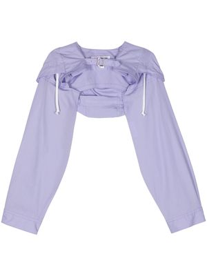 Comme Des Garçons Shirt hooded cropped cotton jacket - Purple