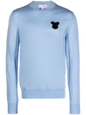 Comme Des Garçons Shirt intarsia-knit crewneck jumper - Blue