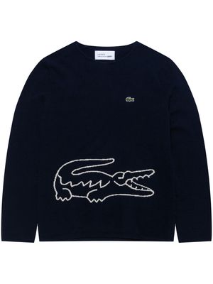 Comme Des Garçons Shirt logo-patch wool jumper - Black