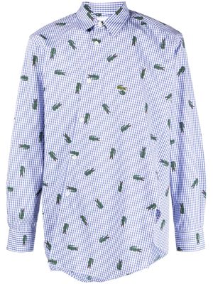 Comme Des Garçons Shirt logo-print check-pattern shirt - Blue