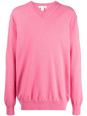 Comme Des Garçons Shirt long-sleeve ribbed wool jumper - Pink