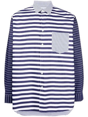 Comme Des Garçons Shirt long-sleeve striped cotton shirt - Blue