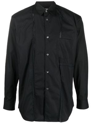 Comme Des Garçons Shirt mesh-panelled long-sleeve shirt - Black