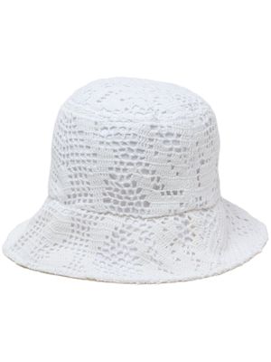 Comme Des Garçons Shirt open-knit cotton bucket hat - White