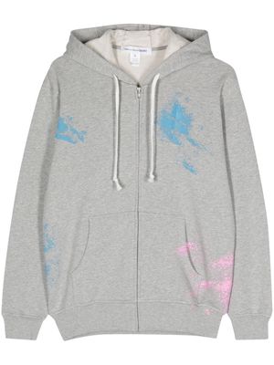 Comme Des Garçons Shirt paint splatter cotton zip-up hoodie - Grey