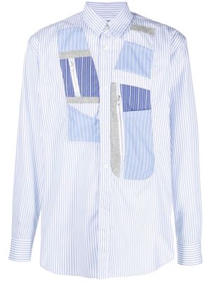 Comme Des Garçons Shirt panelled button-up shirt - Blue