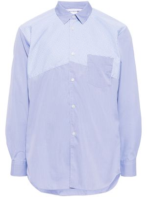 Comme Des Garçons Shirt panelled checkered shirt - Blue