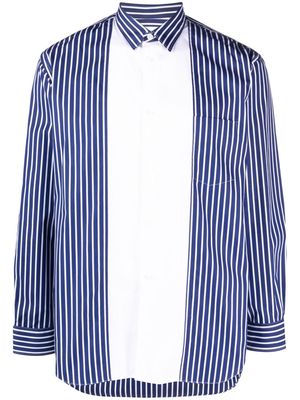 Comme Des Garçons Shirt panelled striped cotton shirt - Blue