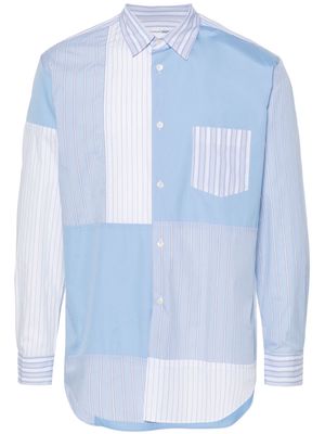 Comme Des Garçons Shirt panelled striped poplin shirt - White