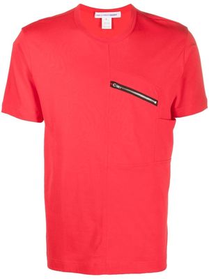 Comme Des Garçons Shirt panelled zip-pocket T-shirt - Red