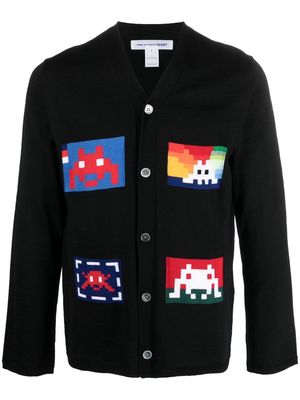 Comme Des Garçons Shirt patch-detail button-up cardigan - Black