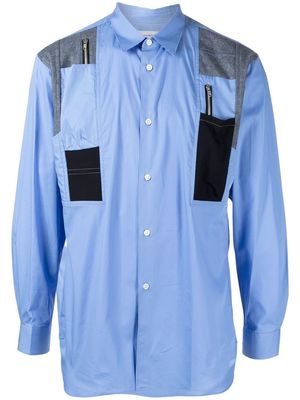 Comme Des Garçons Shirt patchwork button-down shirt - Blue