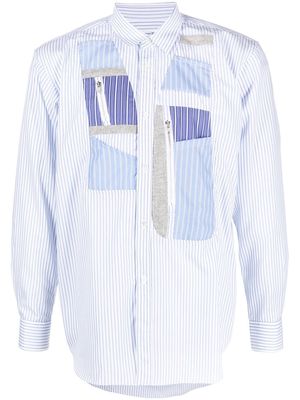 Comme Des Garçons Shirt patchwork-panel button-up shirt - Blue