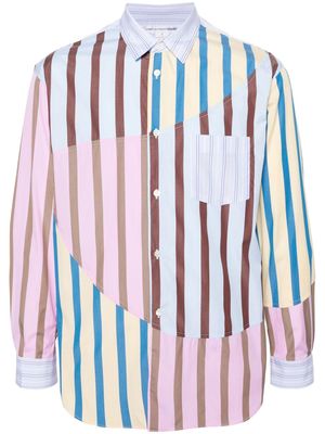 Comme Des Garçons Shirt patchwork striped shirt - Blue