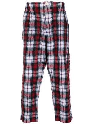 Comme Des Garçons Shirt plaid-check print trousers - Red