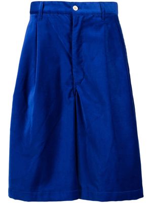 Comme Des Garçons Shirt pleat-detail cotton bermuda shorts - Blue